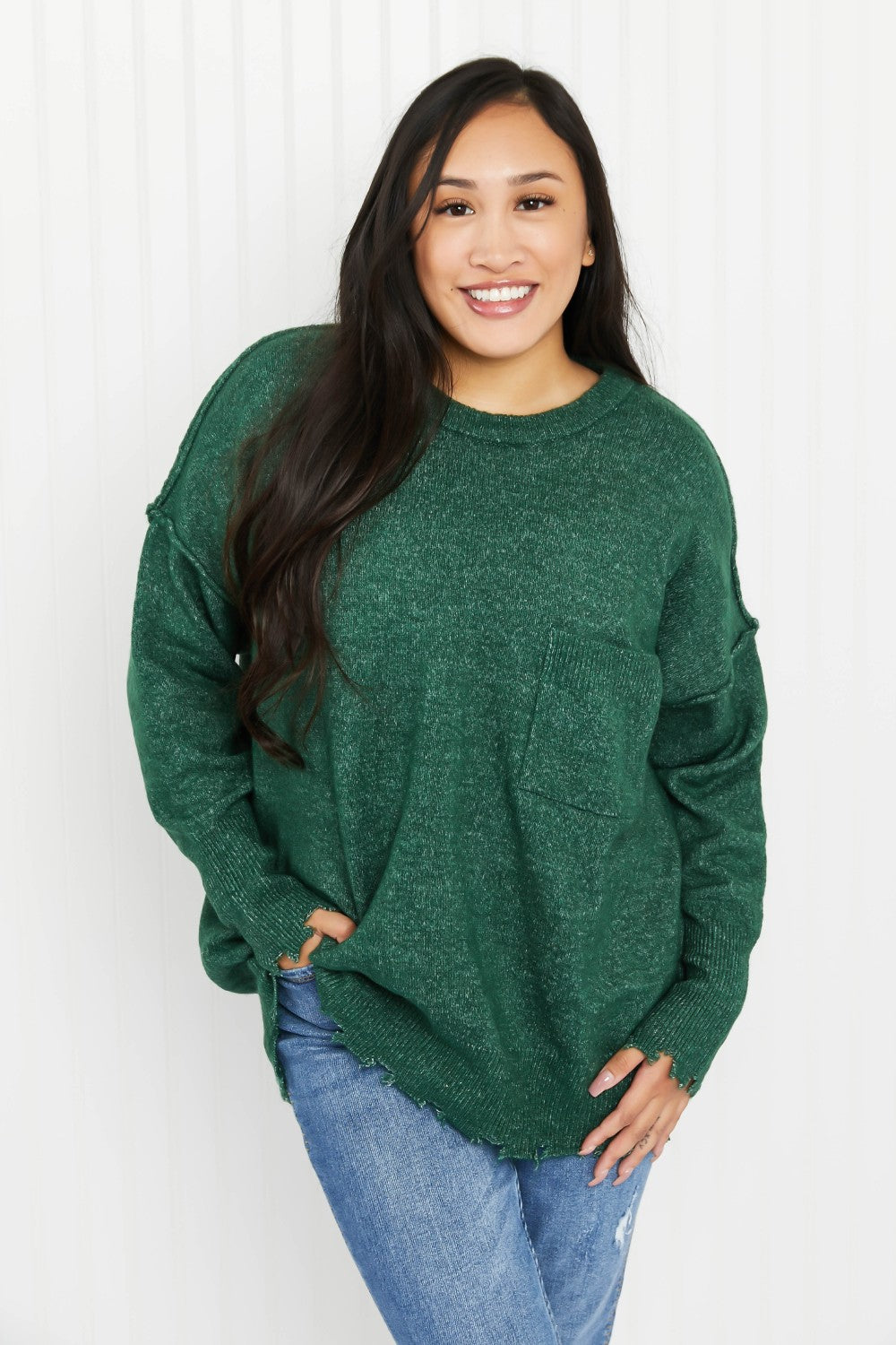 Pine Views Distressed Melange Sweater