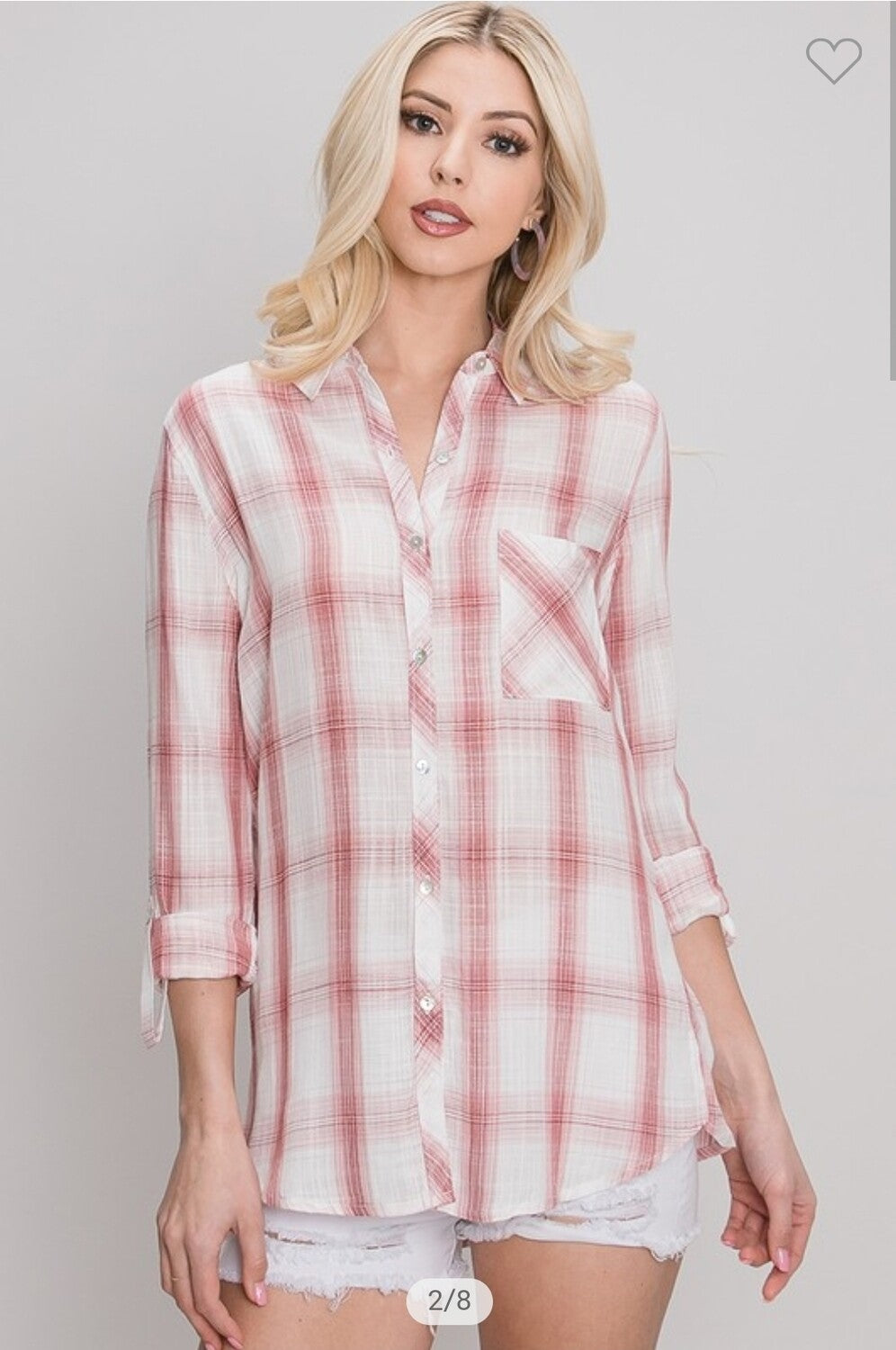 Rose Plaid Top