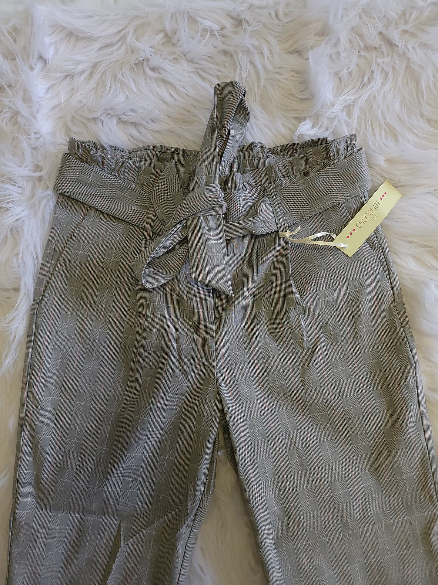 Plaid High Waisted Dress Pants