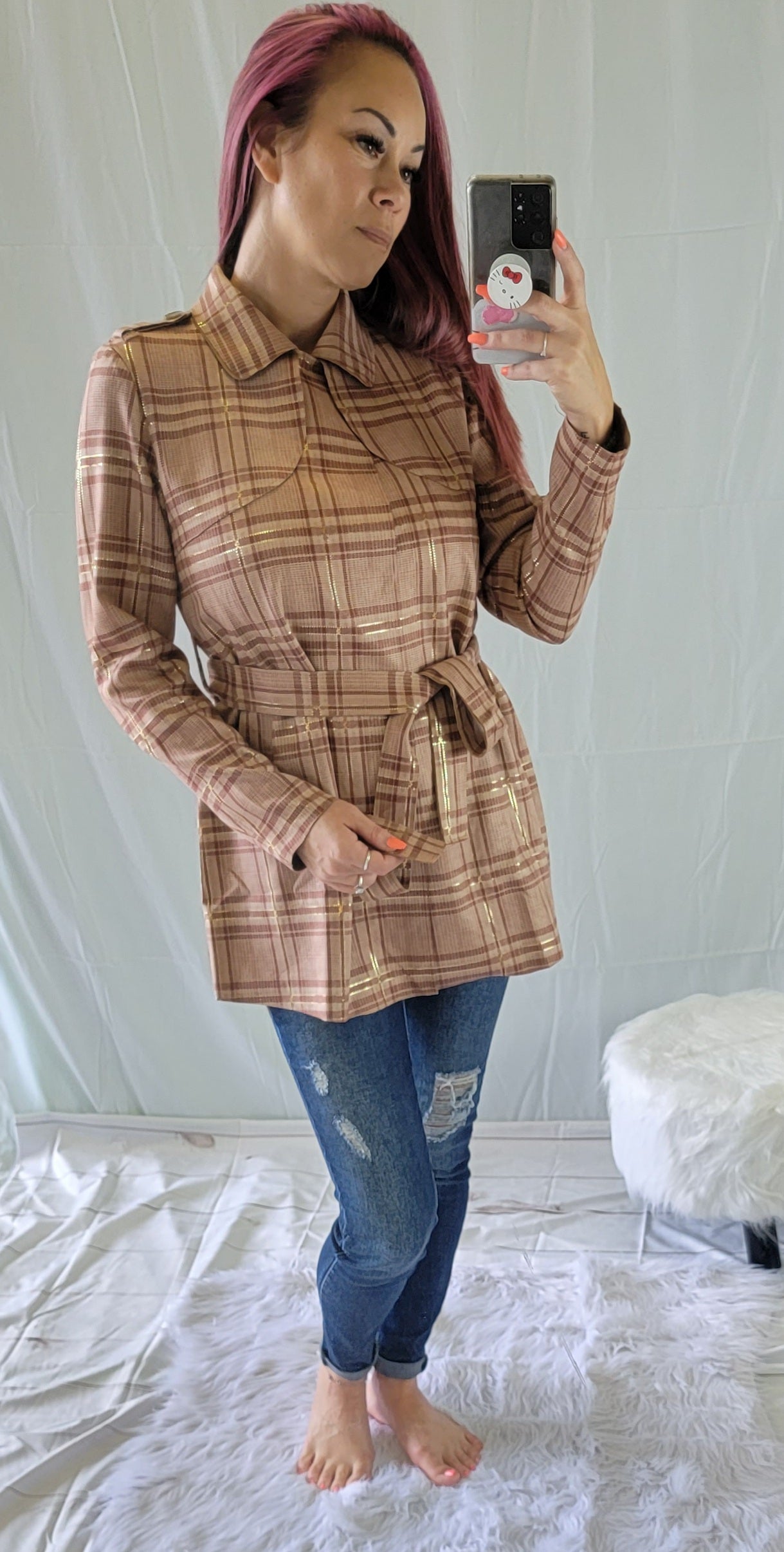 Rusted Plaid Coat