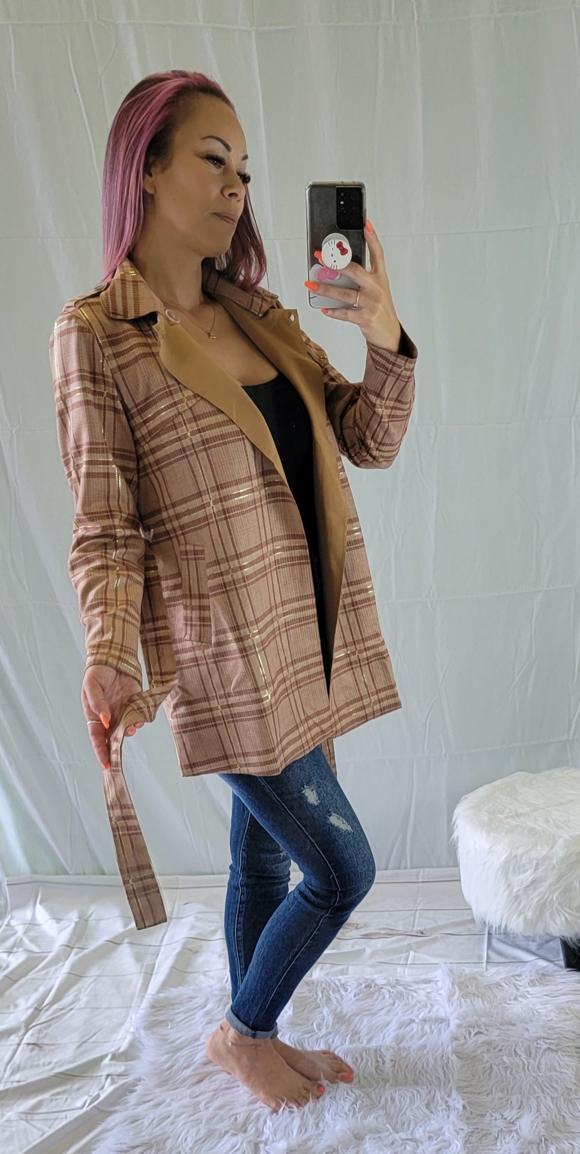 Rusted Plaid Coat