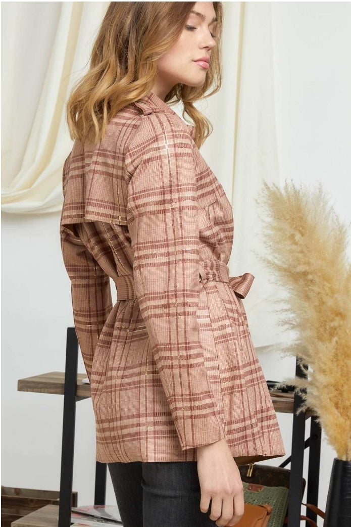 Rusted Plaid Coat