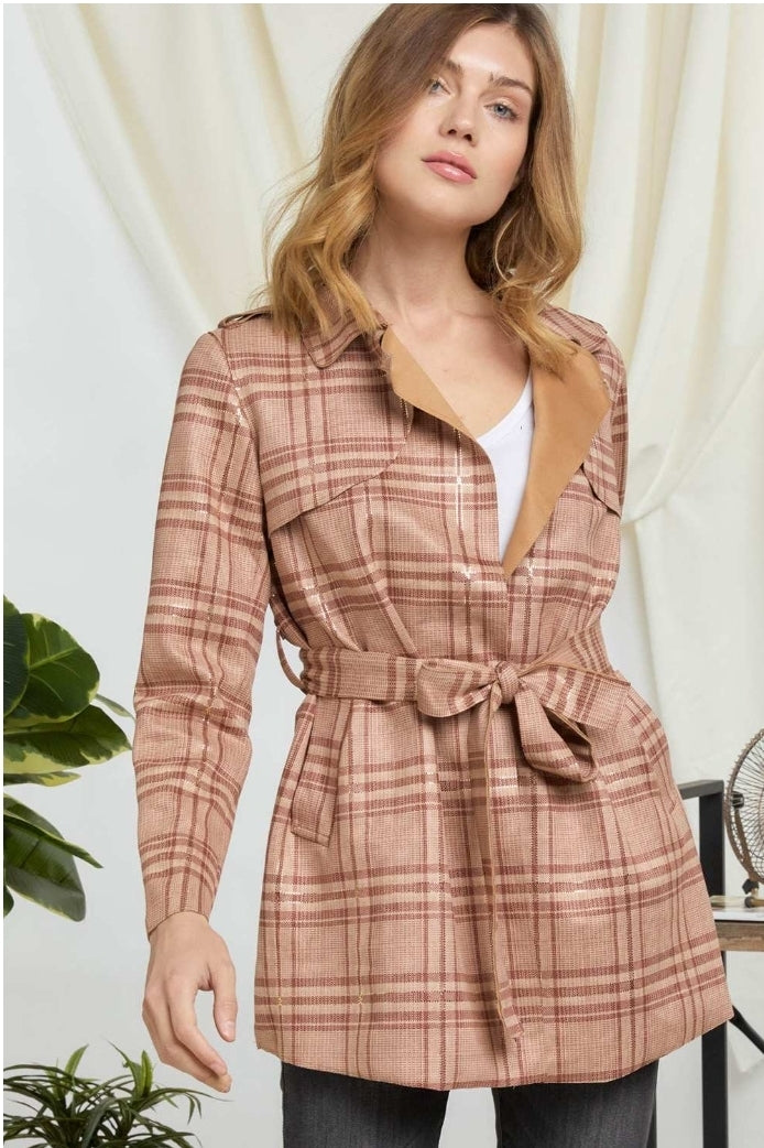 Rusted Plaid Coat