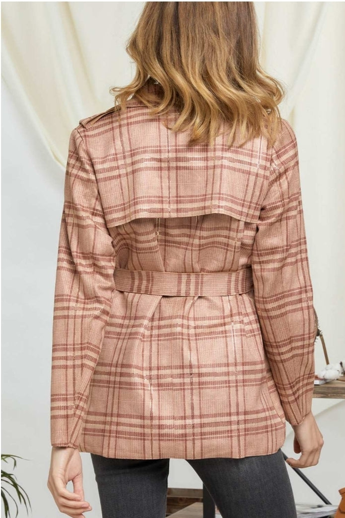 Rusted Plaid Coat