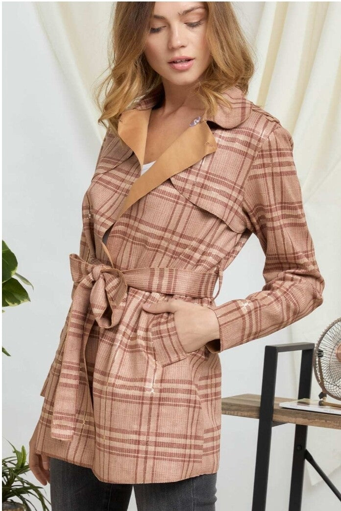 Rusted Plaid Coat