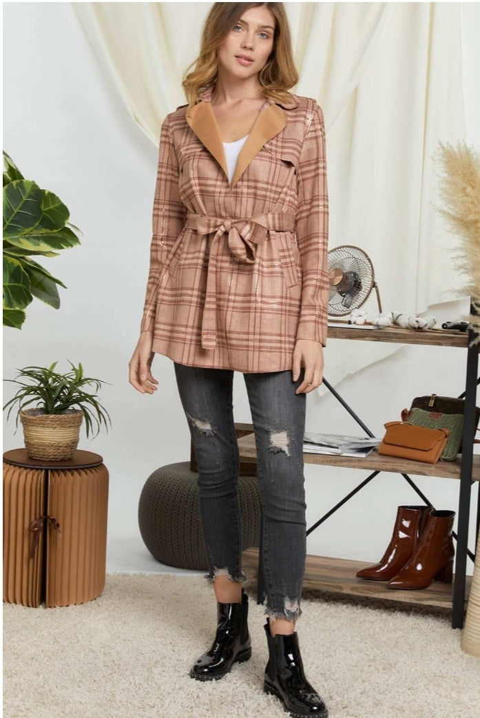Rusted Plaid Coat