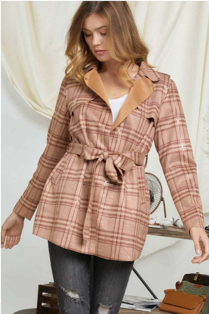Rusted Plaid Coat