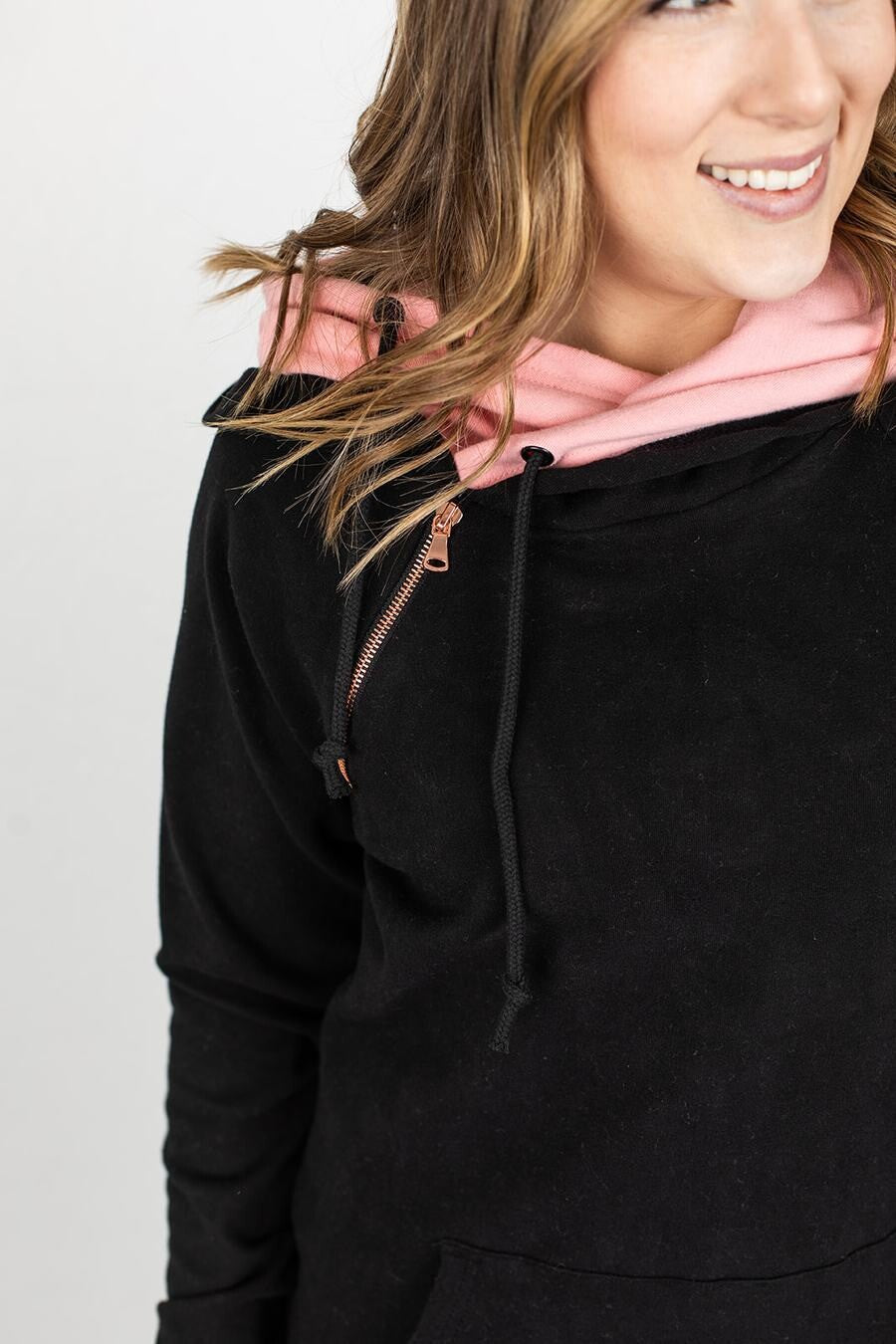Black & Pink Double Hoodie Sweatshirt