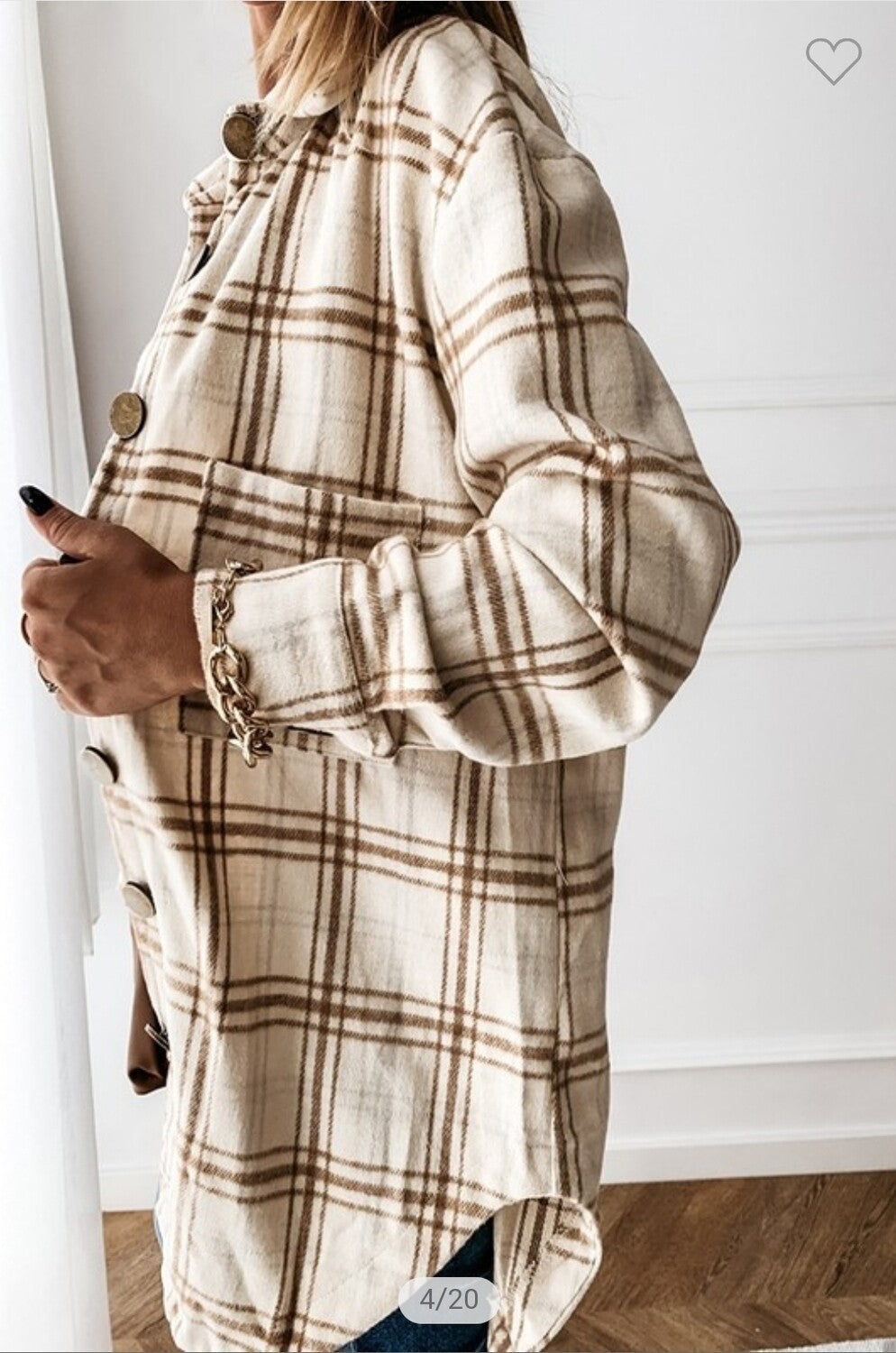 Plaid Print Button Up Top