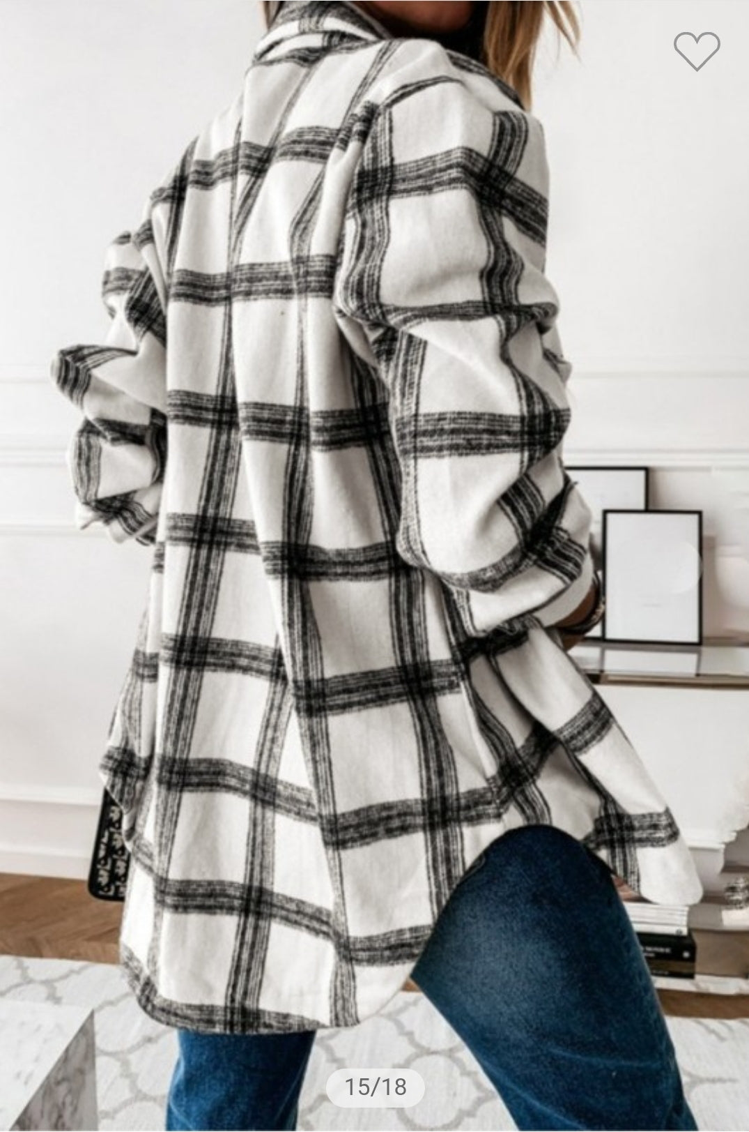 Plaid Print Button Up Top