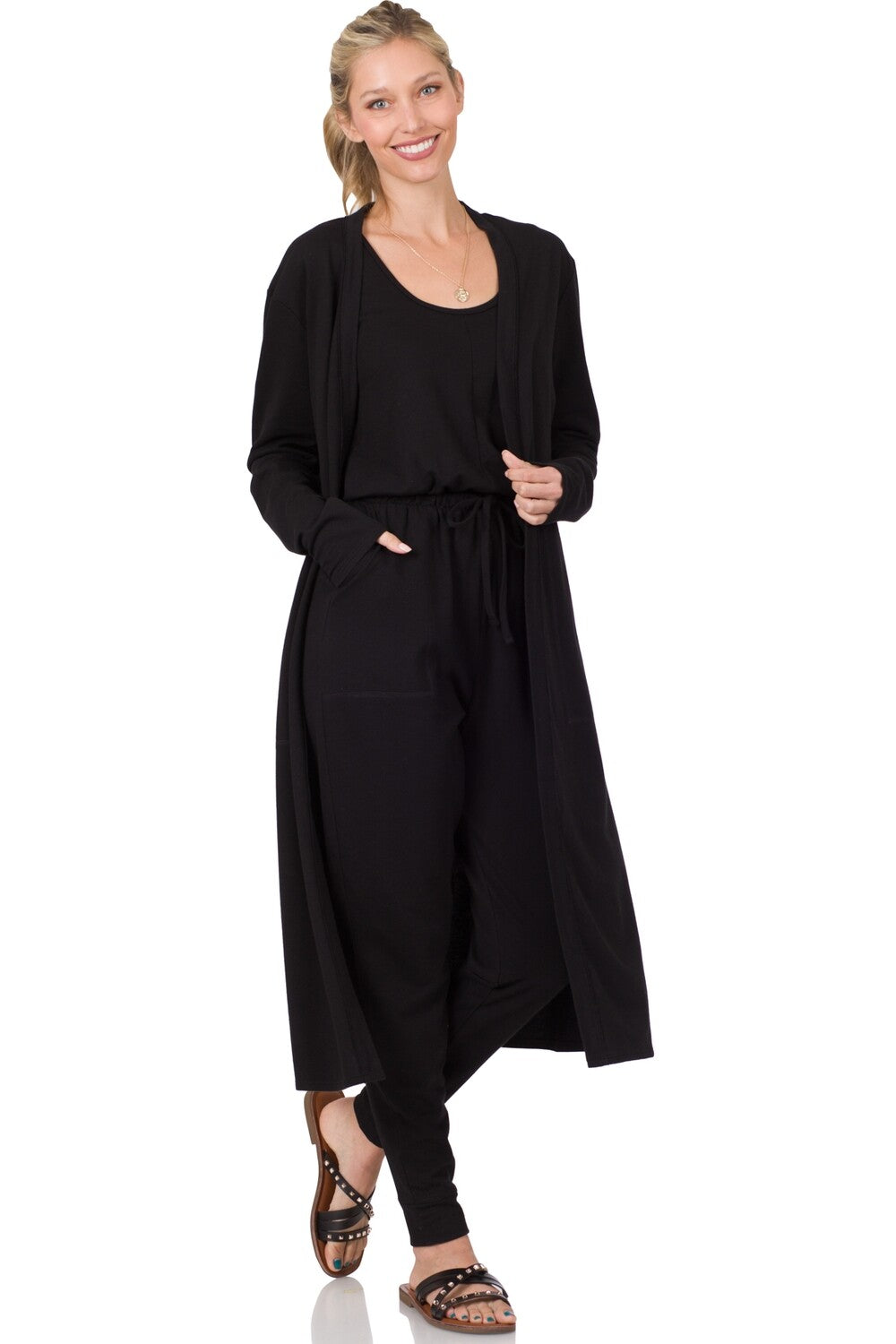 2-Piece Jumpsuit & Cardigan