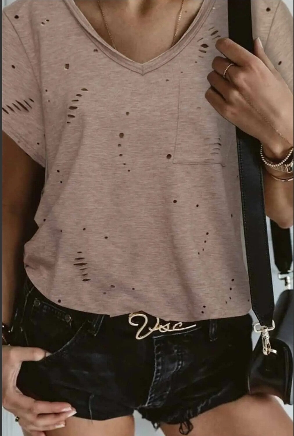 Distressed Pocket Tee Shirt