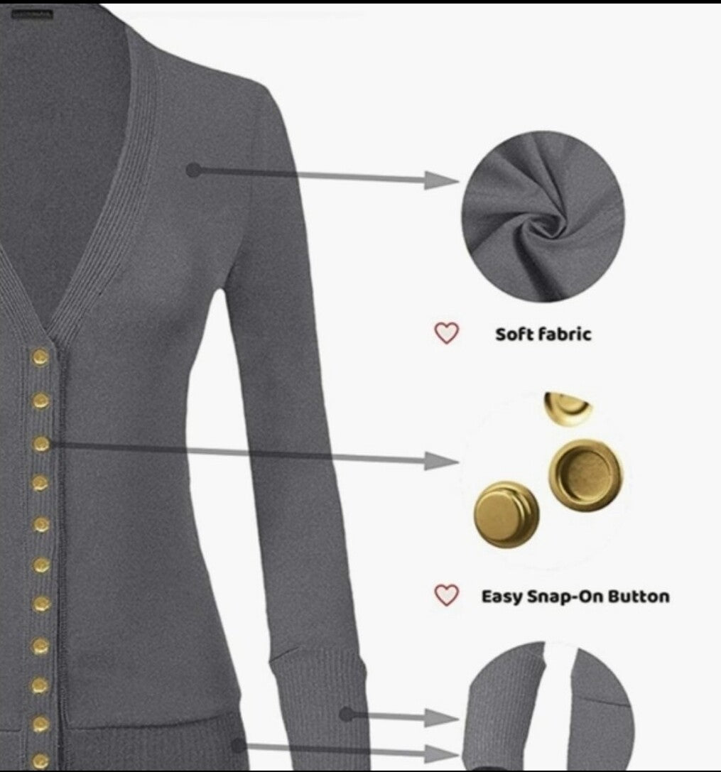 Charcoal Snap Cardigan