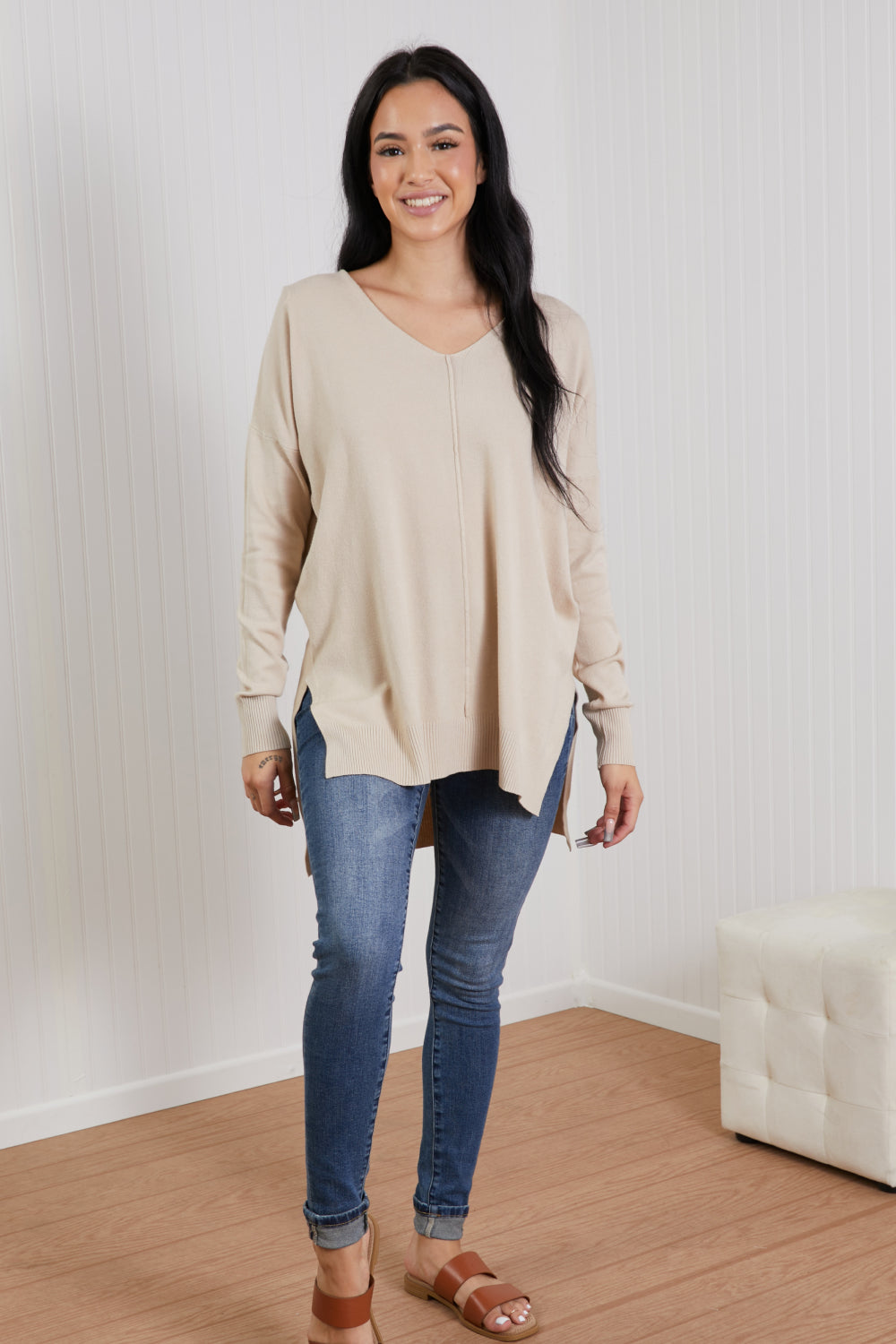 Sweater Weather Center Seam Tunic Sweater