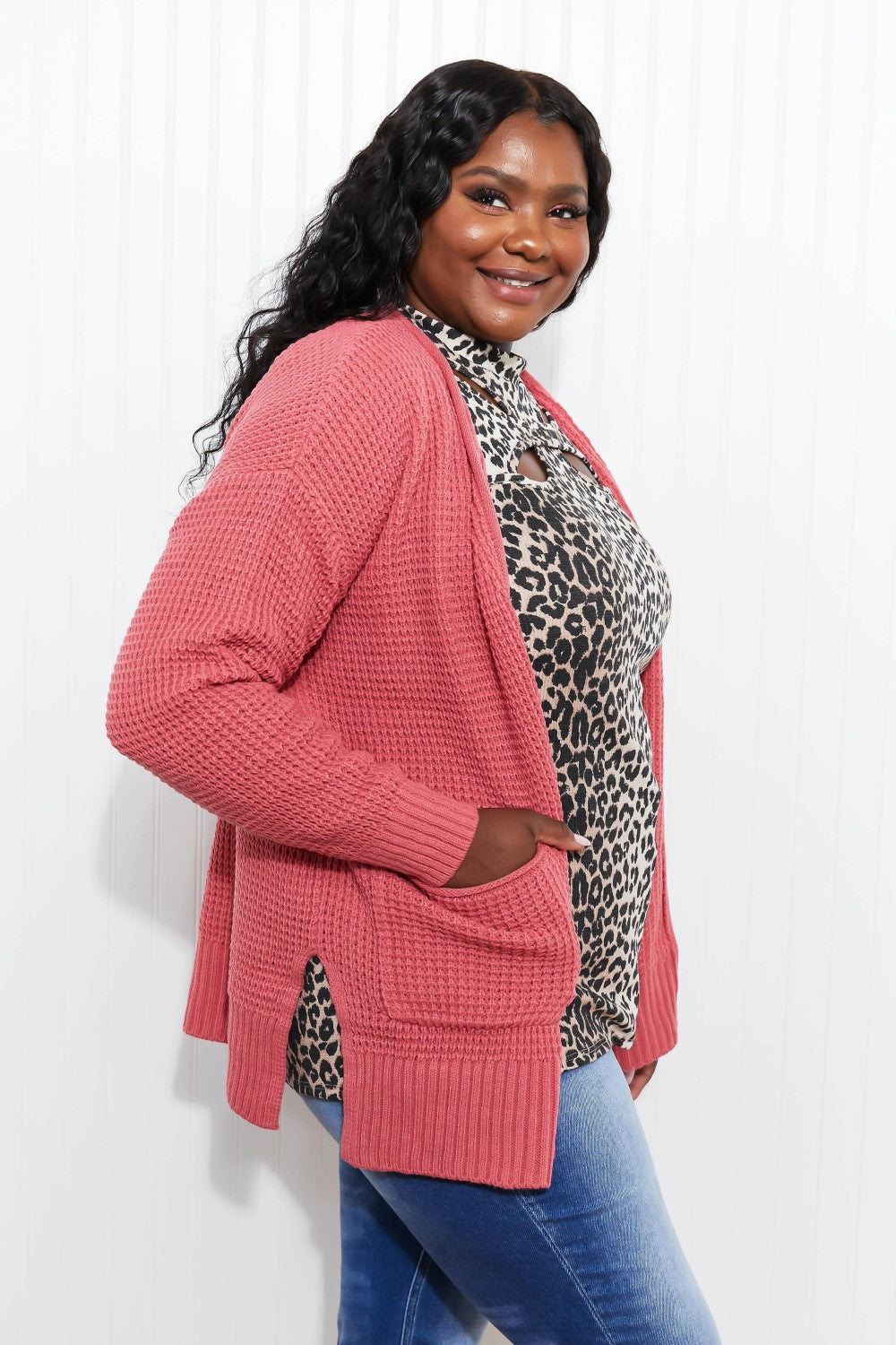 Cozy Feeling Waffle Knit Cardigan