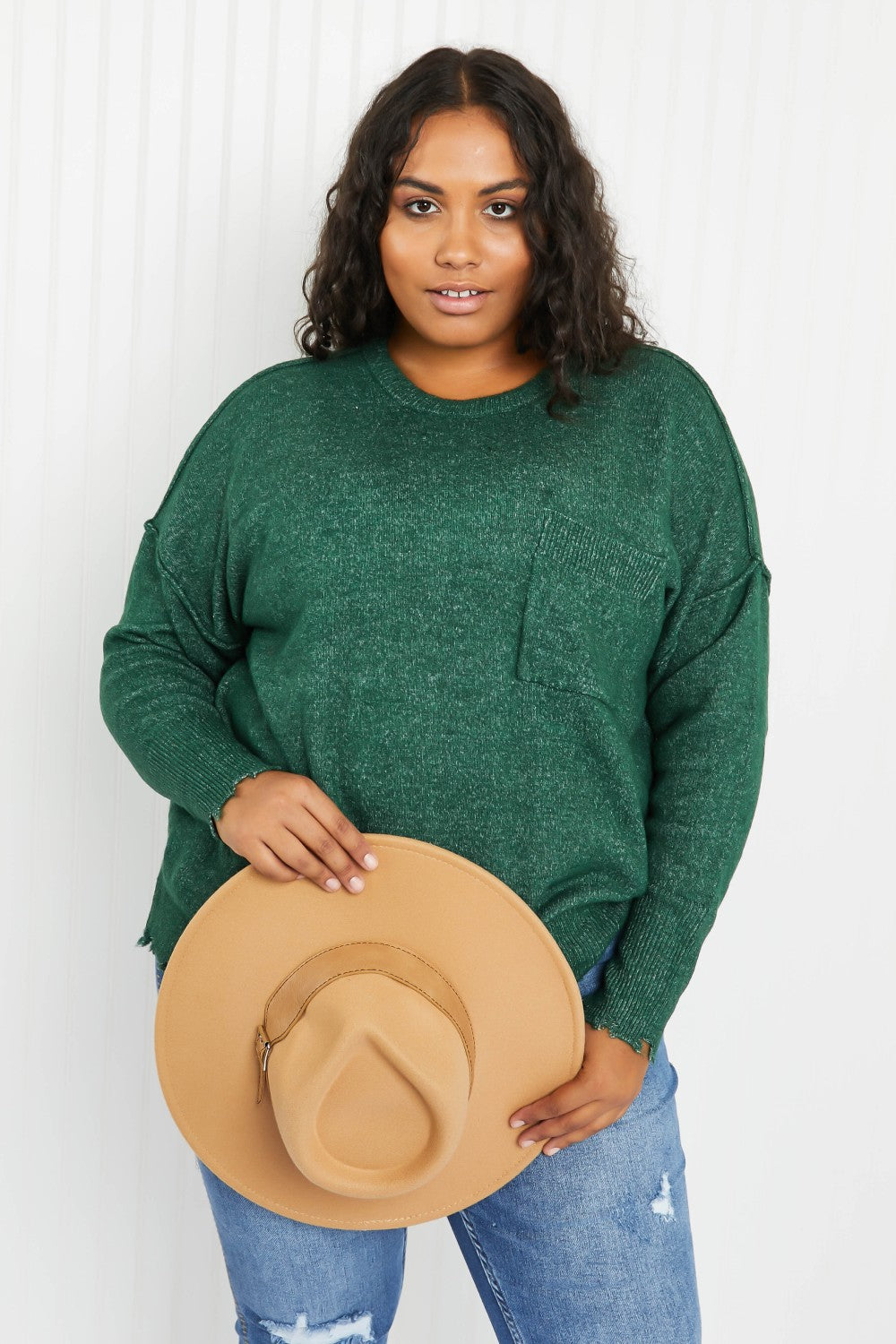 Pine Views Distressed Melange Sweater