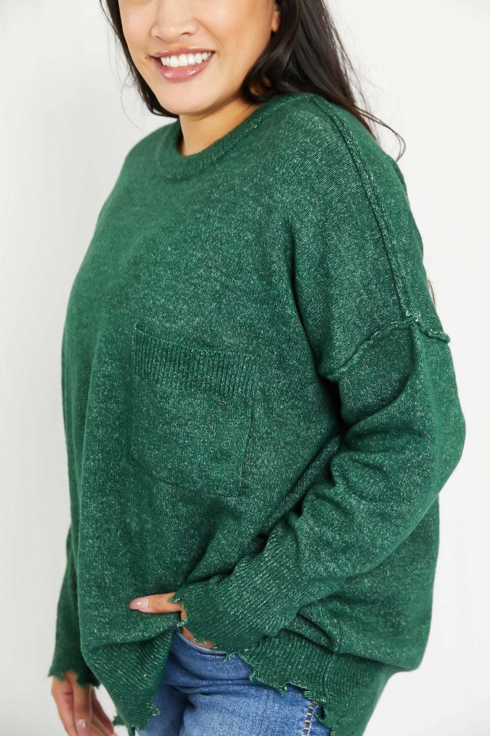 Pine Views Distressed Melange Sweater