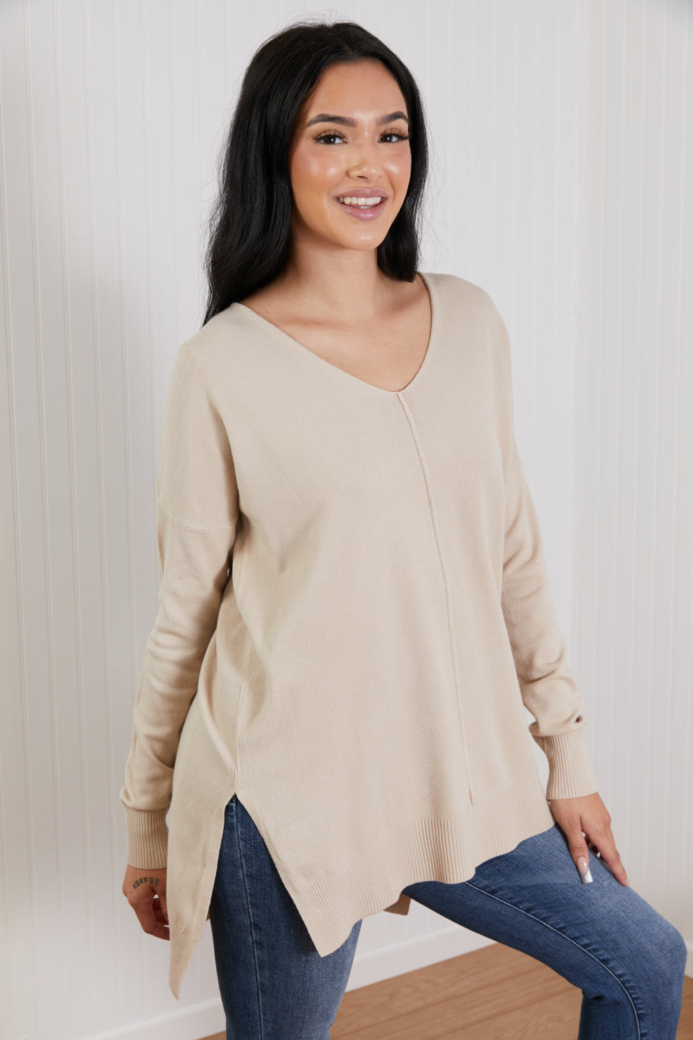 Sweater Weather Center Seam Tunic Sweater
