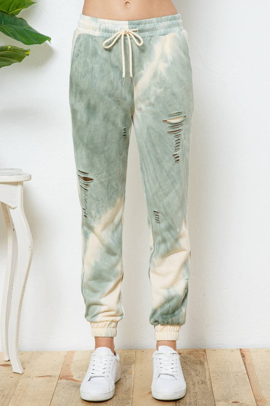 Tie-Dye Distressed Joggers