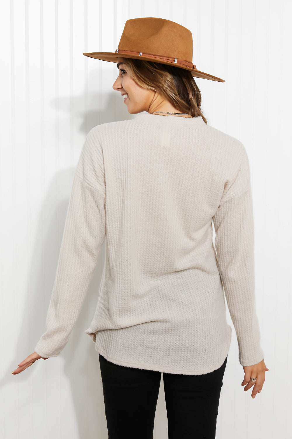 Home at Last Waffle Knit Button Down Cardigan