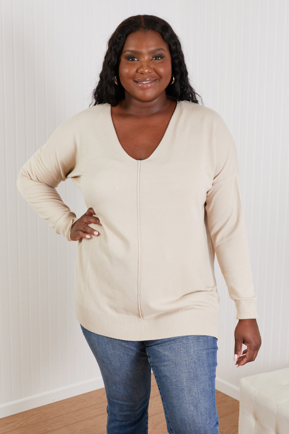 Sweater Weather Center Seam Tunic Sweater
