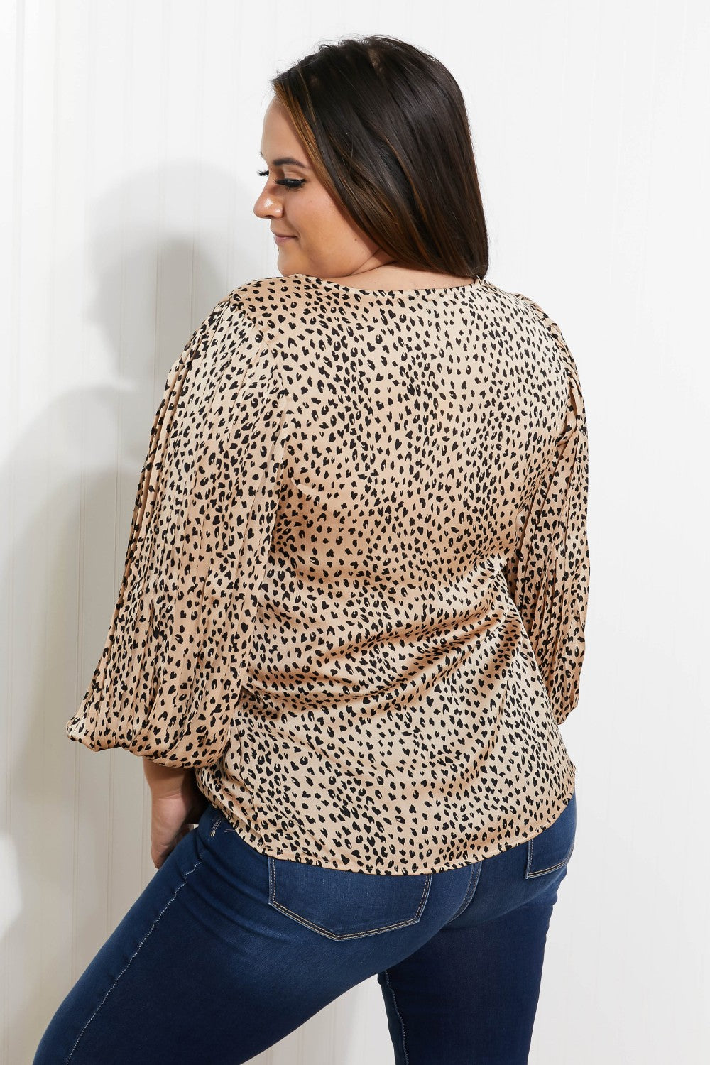 Animal Printed Pleated Blouse