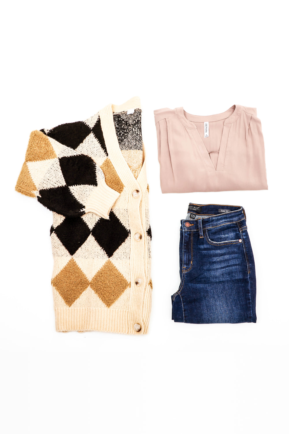 Know-It-All Argyle Longline Cardigan