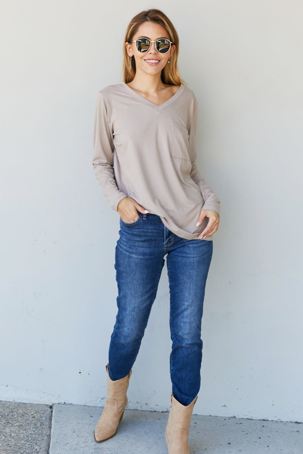 Doing it All Brushed DTY Microfiber Pocket Tee