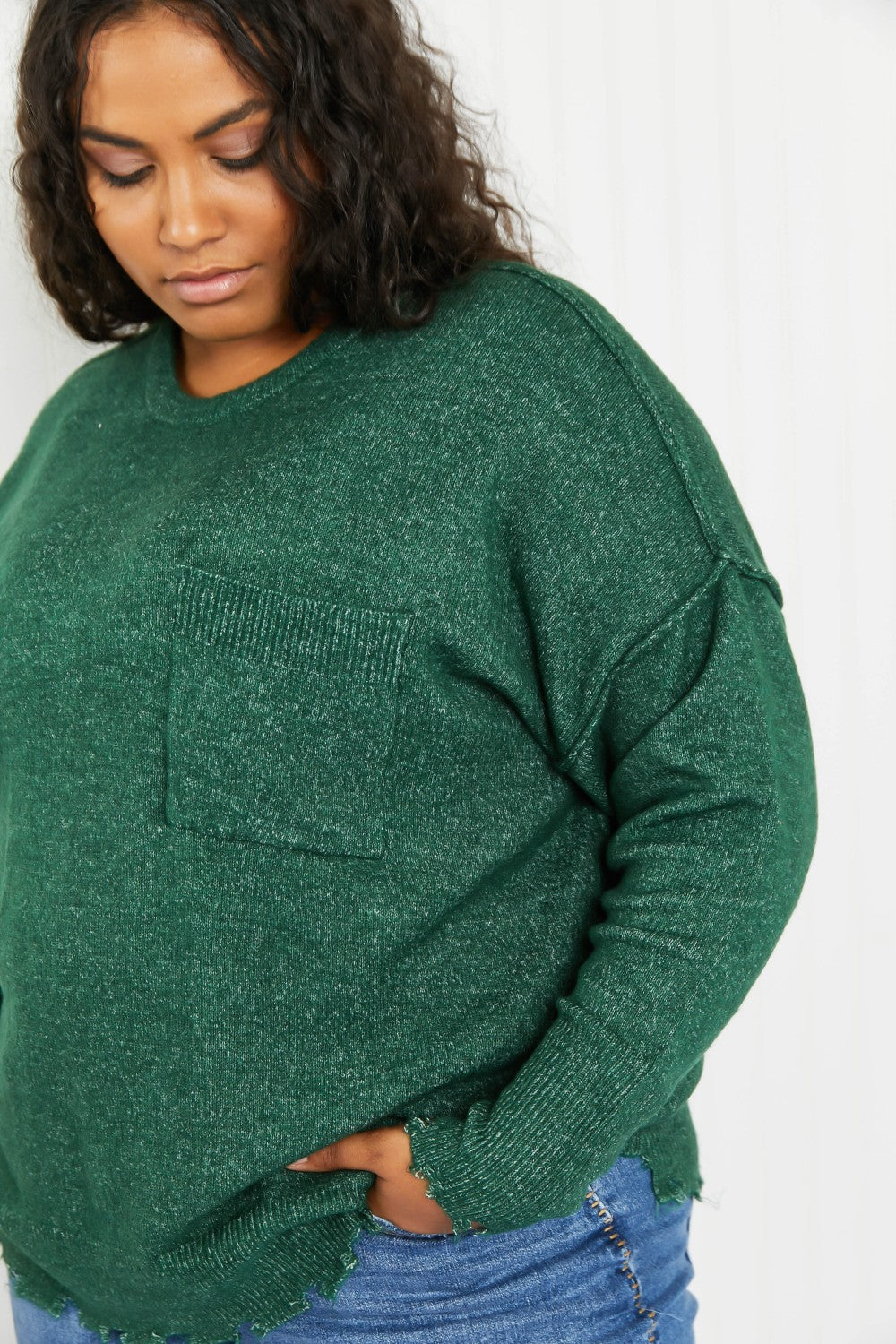 Pine Views Distressed Melange Sweater