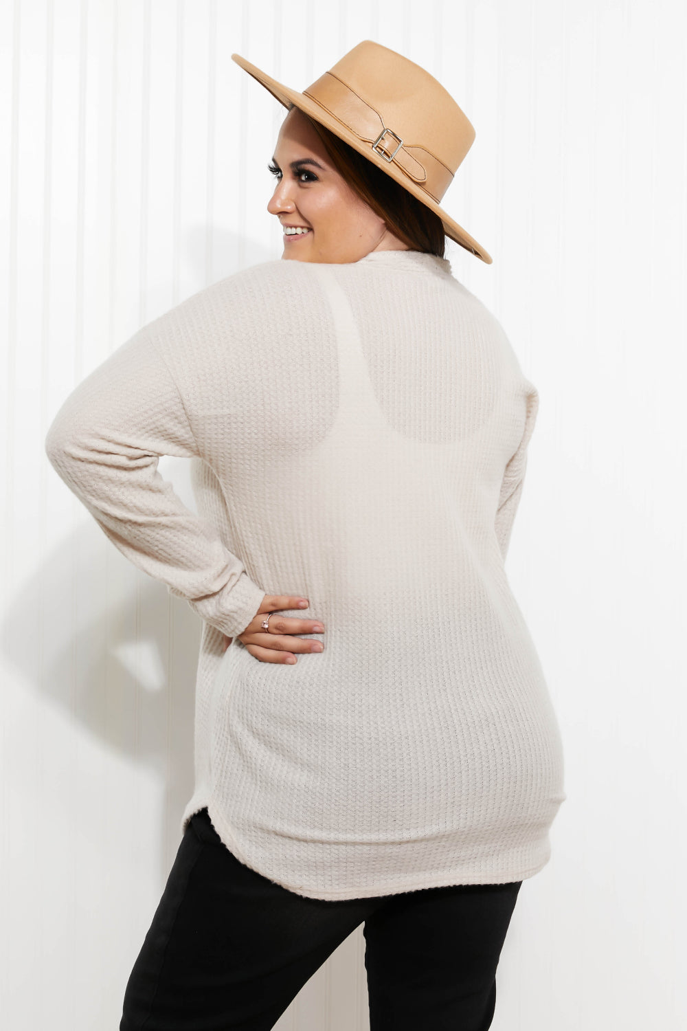 Home at Last Waffle Knit Button Down Cardigan