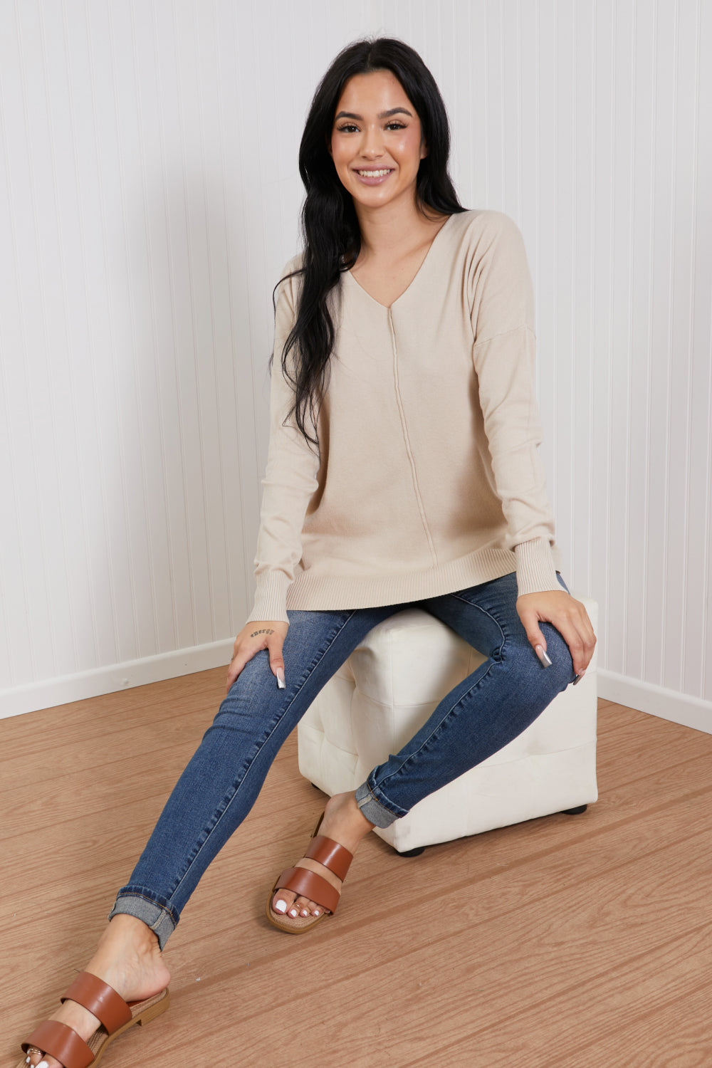 Sweater Weather Center Seam Tunic Sweater
