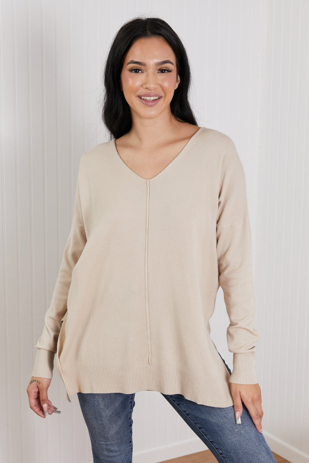 Sweater Weather Center Seam Tunic Sweater
