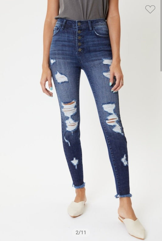 Kancan Super High Waisted Ankle Jeans