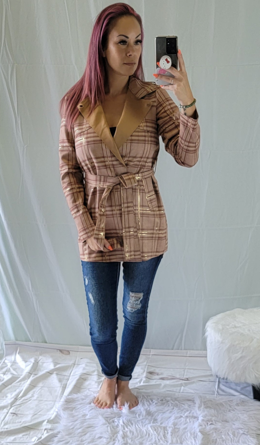 Rusted Plaid Coat