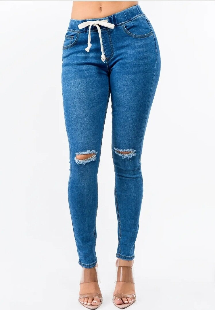 Skinny Denim Jogger Jeans