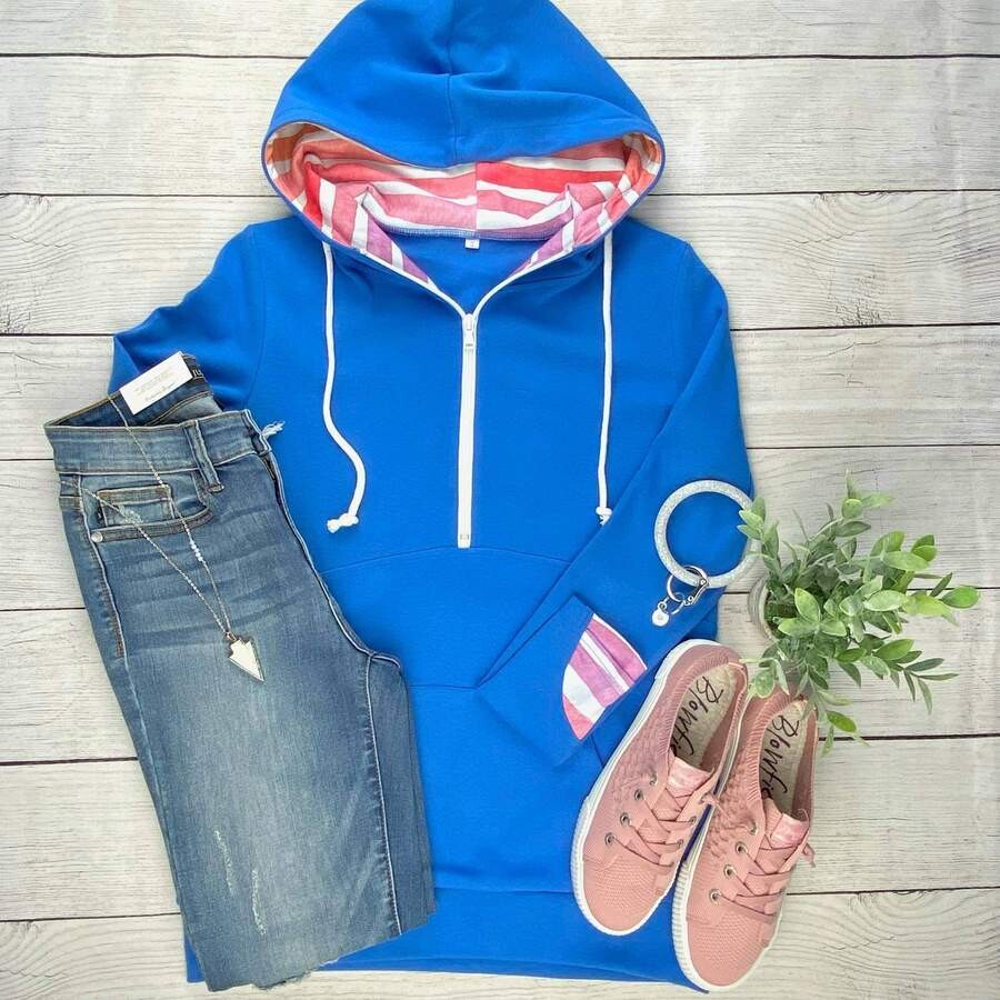 Royal Blue Rainbow Hoodie Sweatshirt