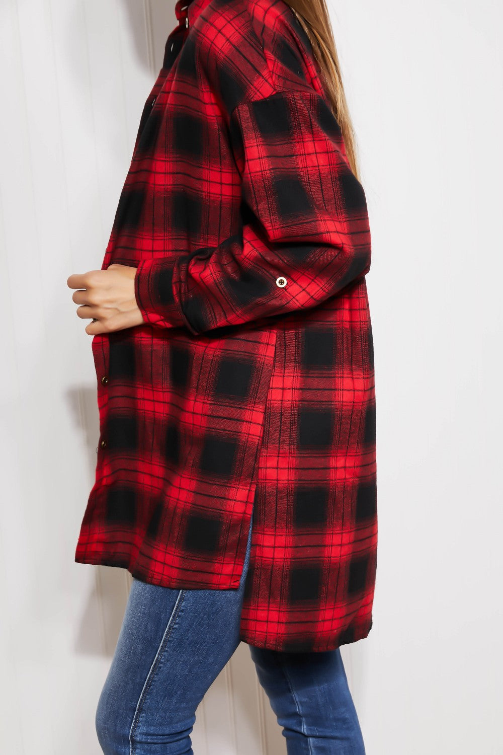 Happy Harvest Plaid Button Up Tunic