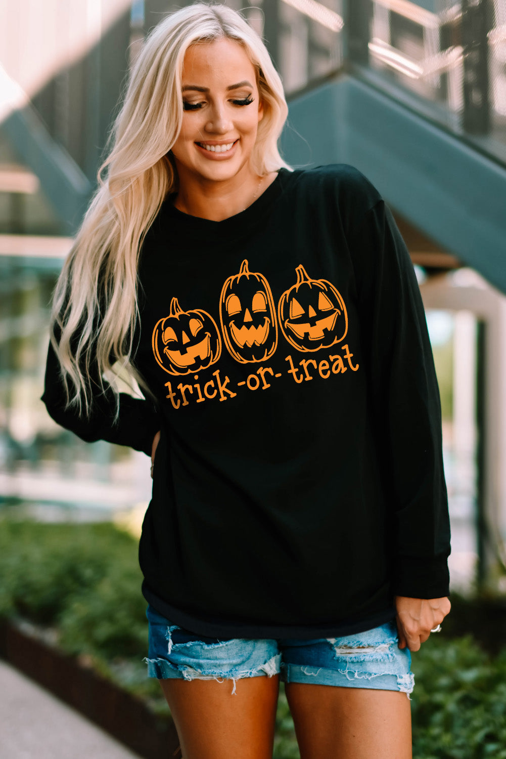 TRICK-OR-TREAT Graphic Halloween Sweatshirt