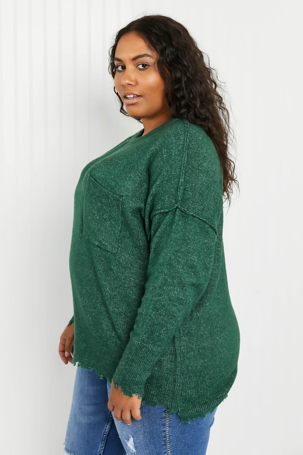 Pine Views Distressed Melange Sweater