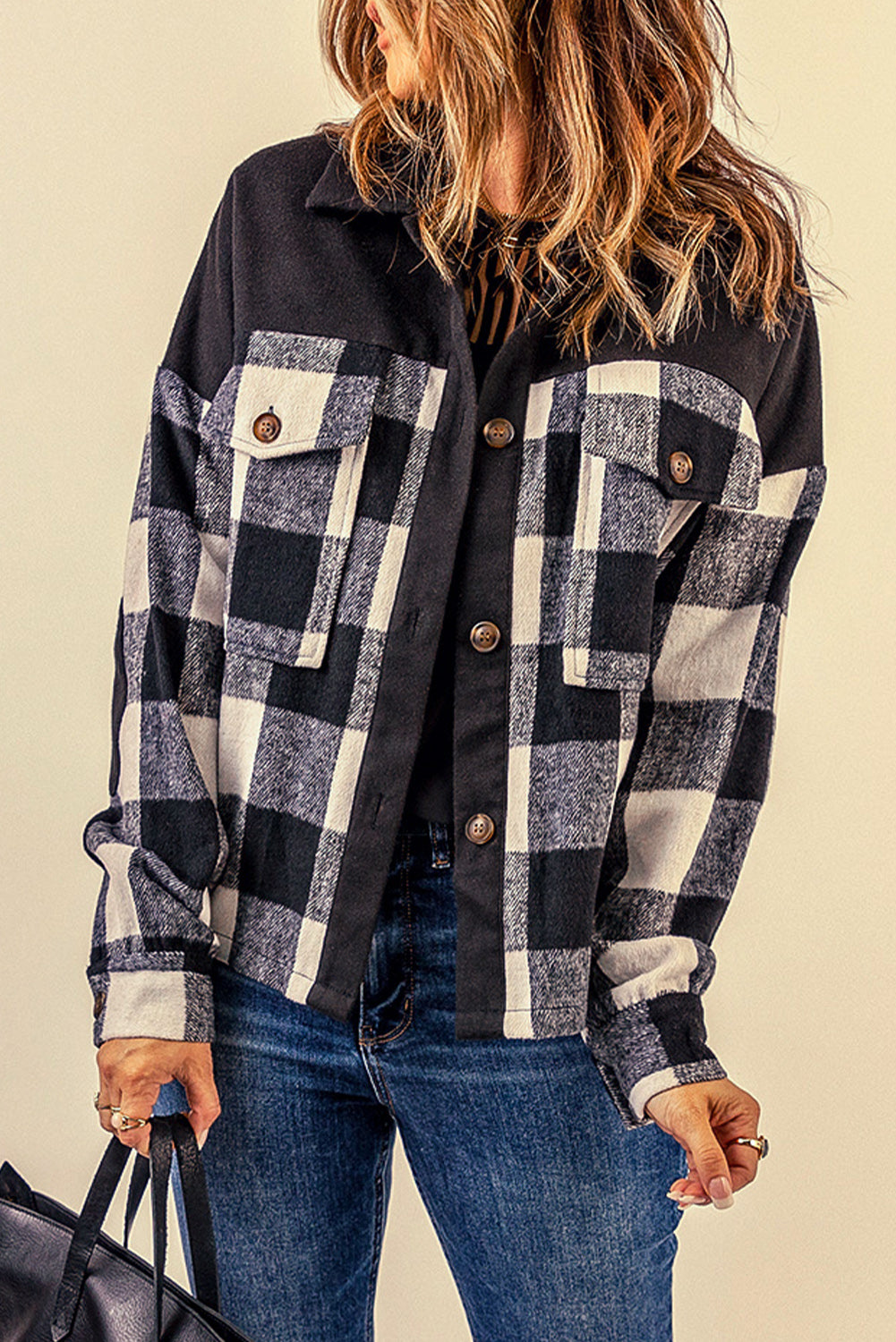 Plaid Curved Hem Longline Shirt Jacket – 2Shades Boutique