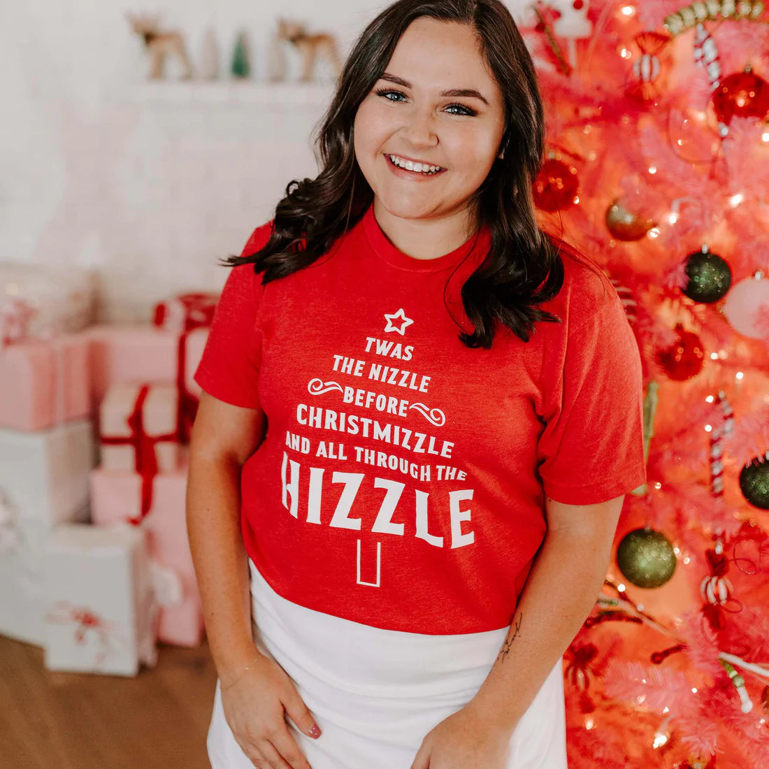PREORDER: Twas the Nizzle Before Christmizzle Tee in Red