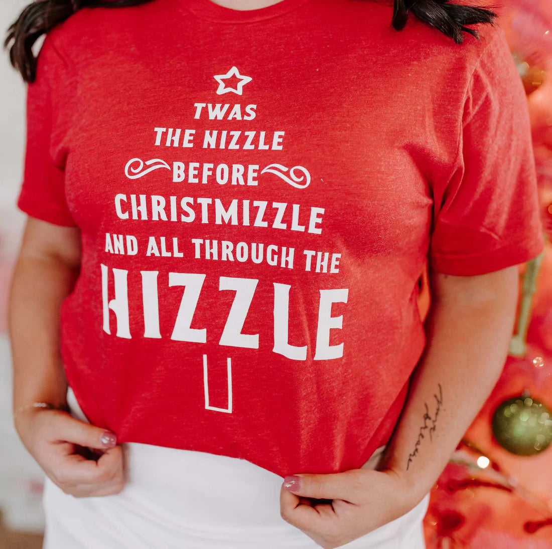 PREORDER: Twas the Nizzle Before Christmizzle Tee in Red